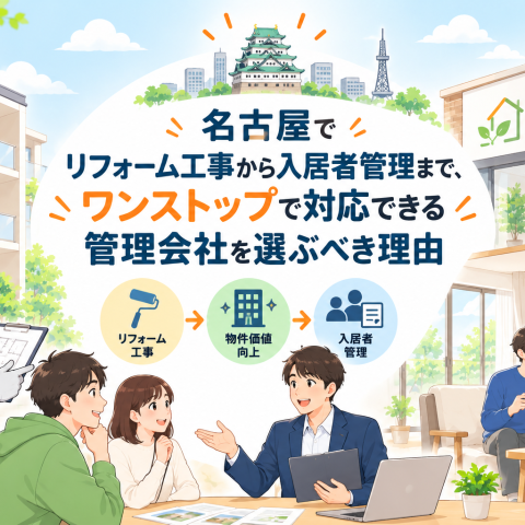 名古屋でリフォーム工事から入居者管理まで、ワンストップで対応できる管理会社を選ぶべき理由 アイキャッチ画像